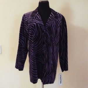 Purple and Black Zebra Striped Velvet Jacket 14